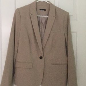 Brown blazer with suede patches on elbows. Size 14